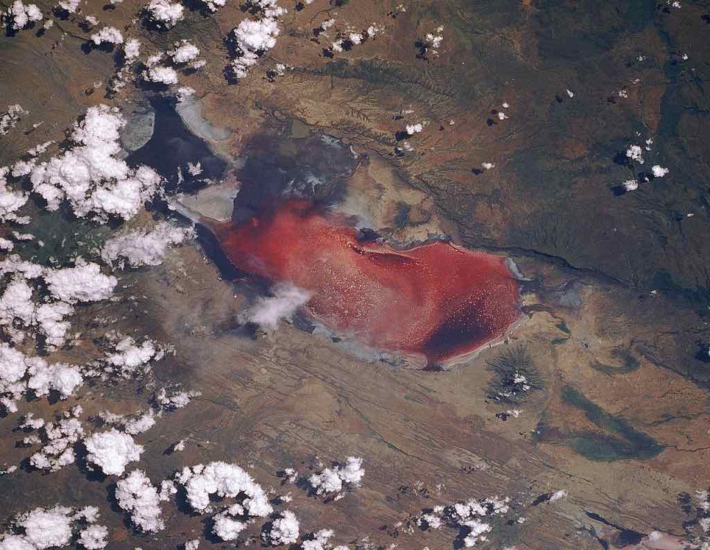Lake Natron, Tanzania - by NASA - photographed from Discovery on mission STS-29