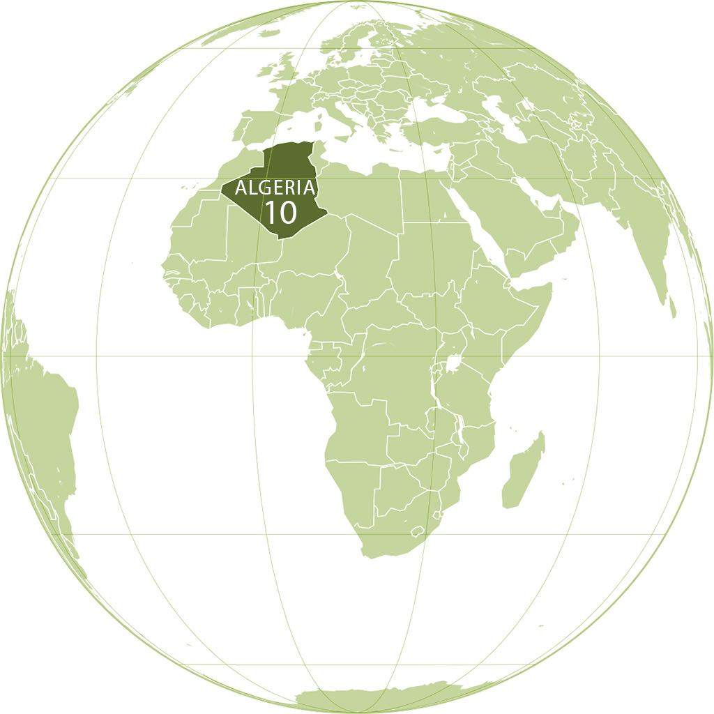 Algeria World Map - by L'Américain/Wikimedia