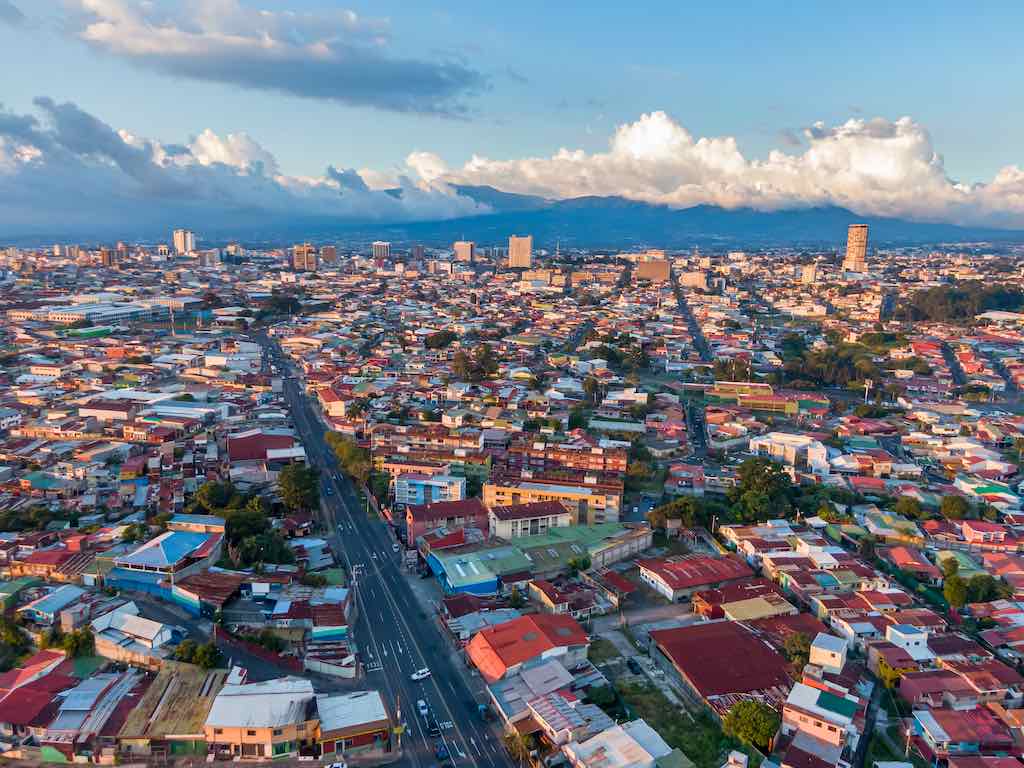 Vista aérea de San José, Costa Rica