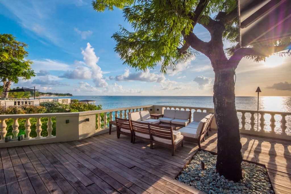 The sparkling ocean views from the terrace by Top Villas
