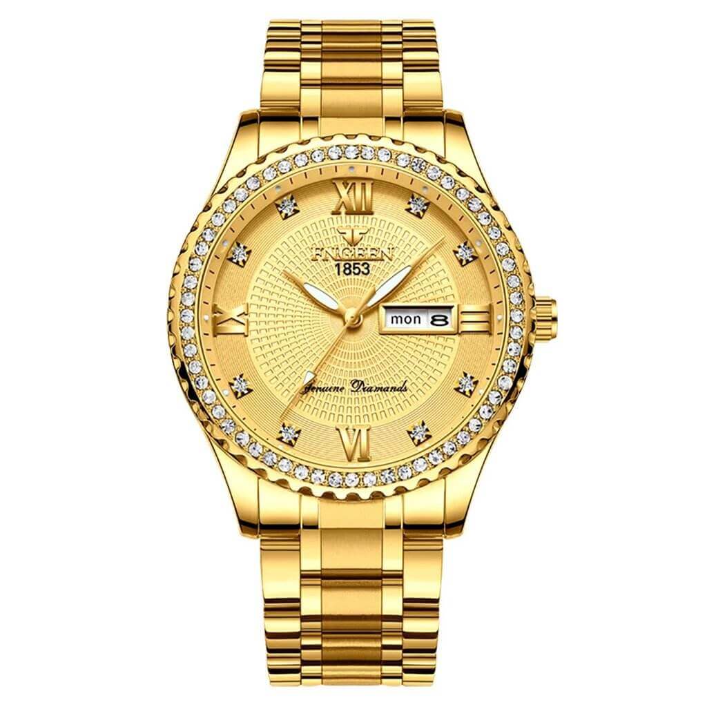 Classic Diamond Gold Watches for Men By EEEKit