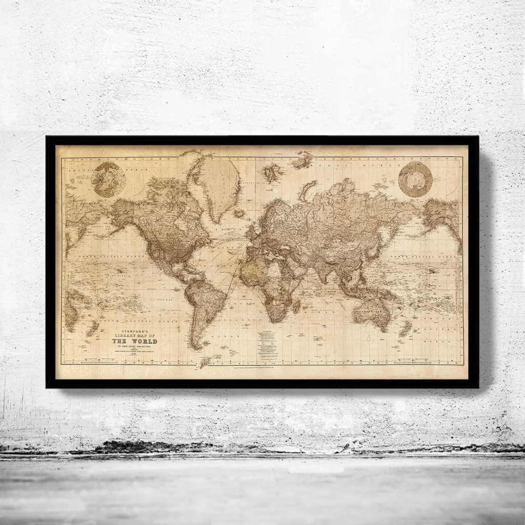 DukhaWallArt Vintage World Map - by Etsy