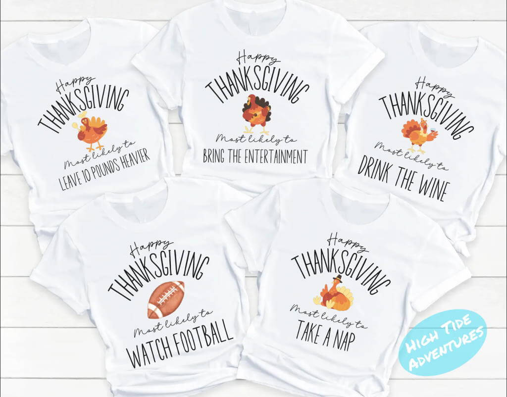 Family Thanksgiving T-Shirts by Etsy