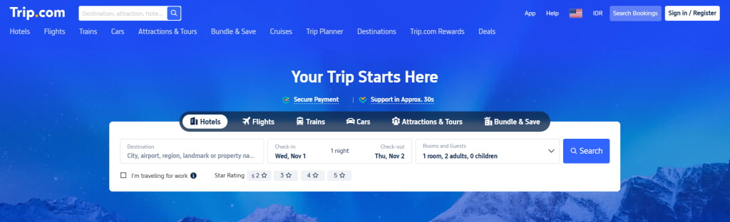 Trip.com's services - by Trip