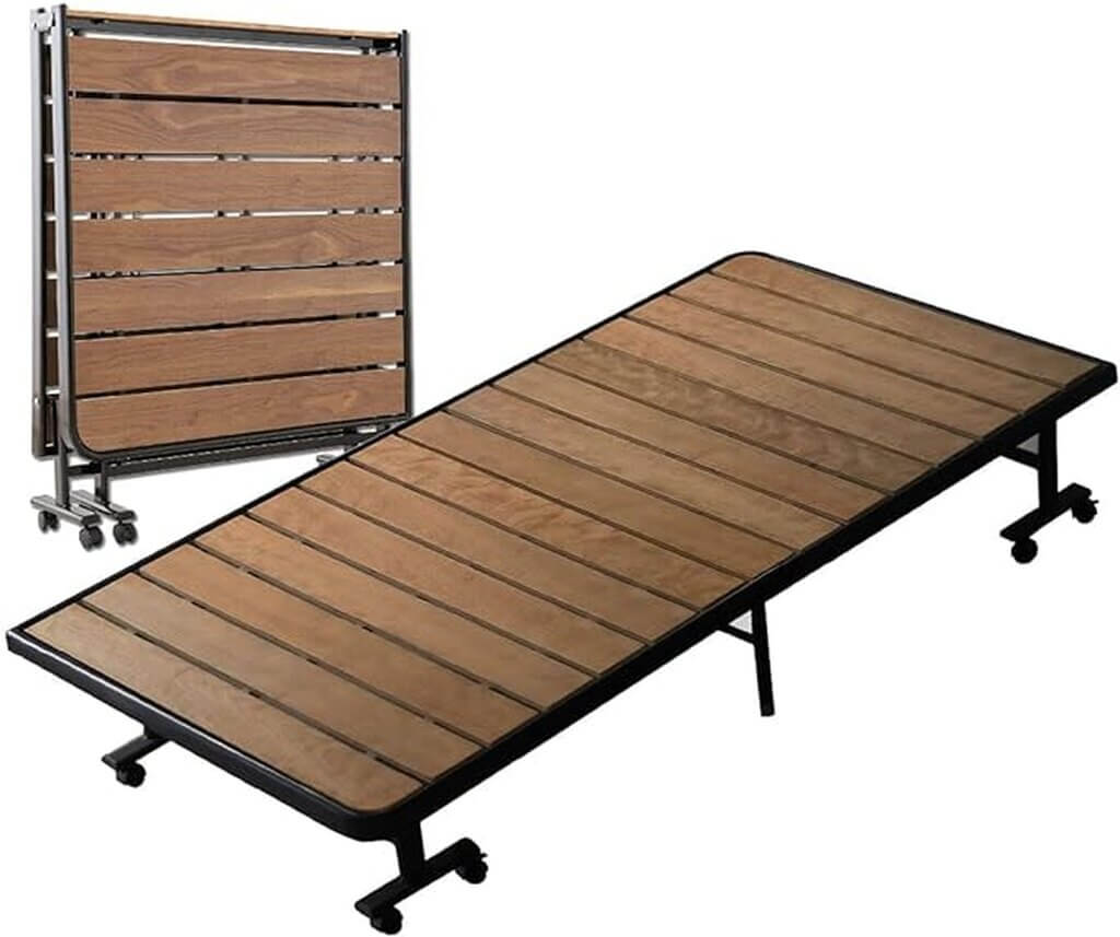 Emoor Wood Slatted Folding Rollaway Platform Bed - by Amazon