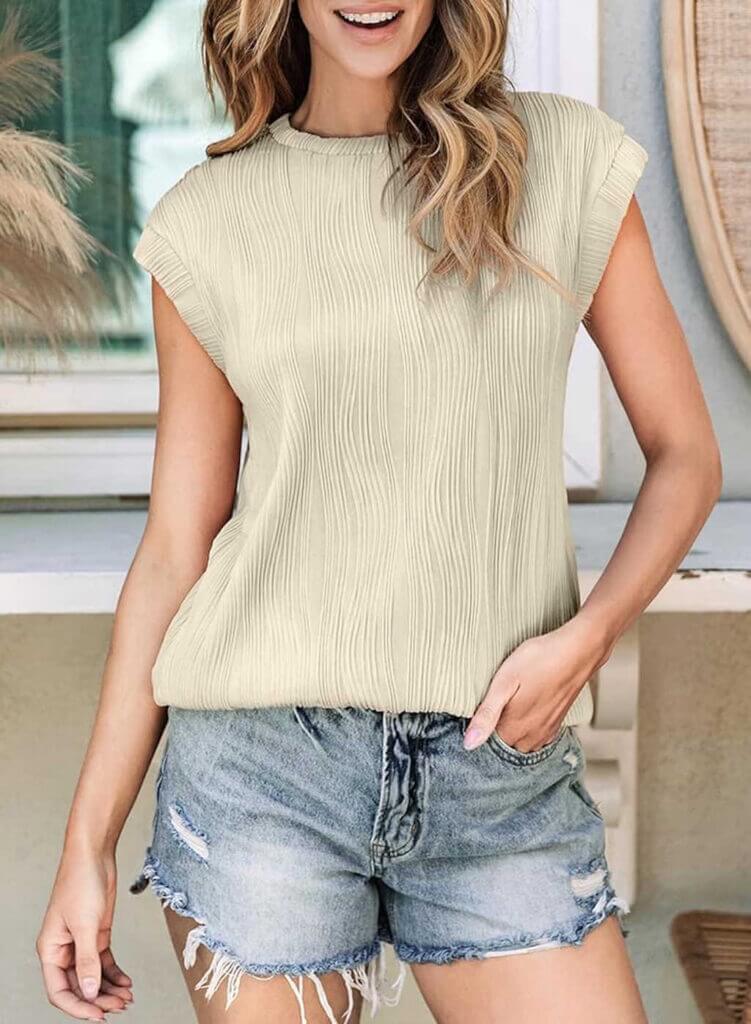 EVALESS Textured Knit Top - by Amazon