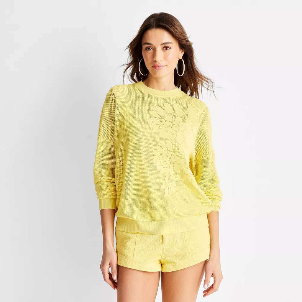 Future Collective with Jenny K. Lopez Women's Floral Jacquard Sweater - by Target