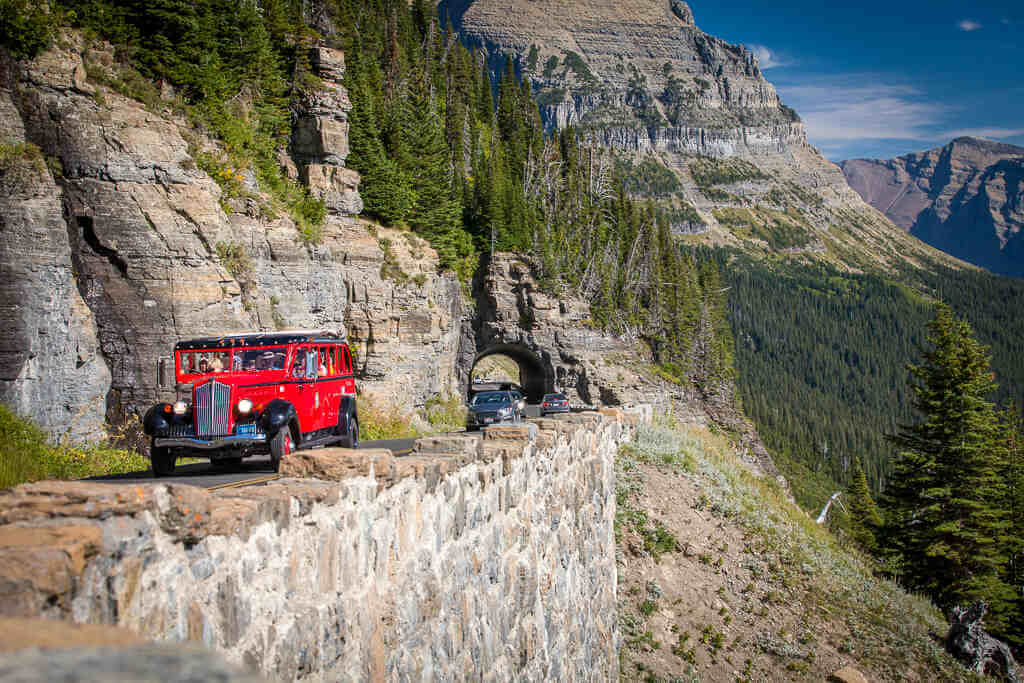 Red Bus Tour in Glacier National Park - by Fred Dunn, Flickr