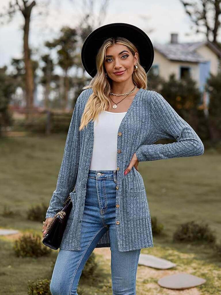 Witsmile Long Sleeve Open Front Cardigan Coat with Pockets - by Amazon