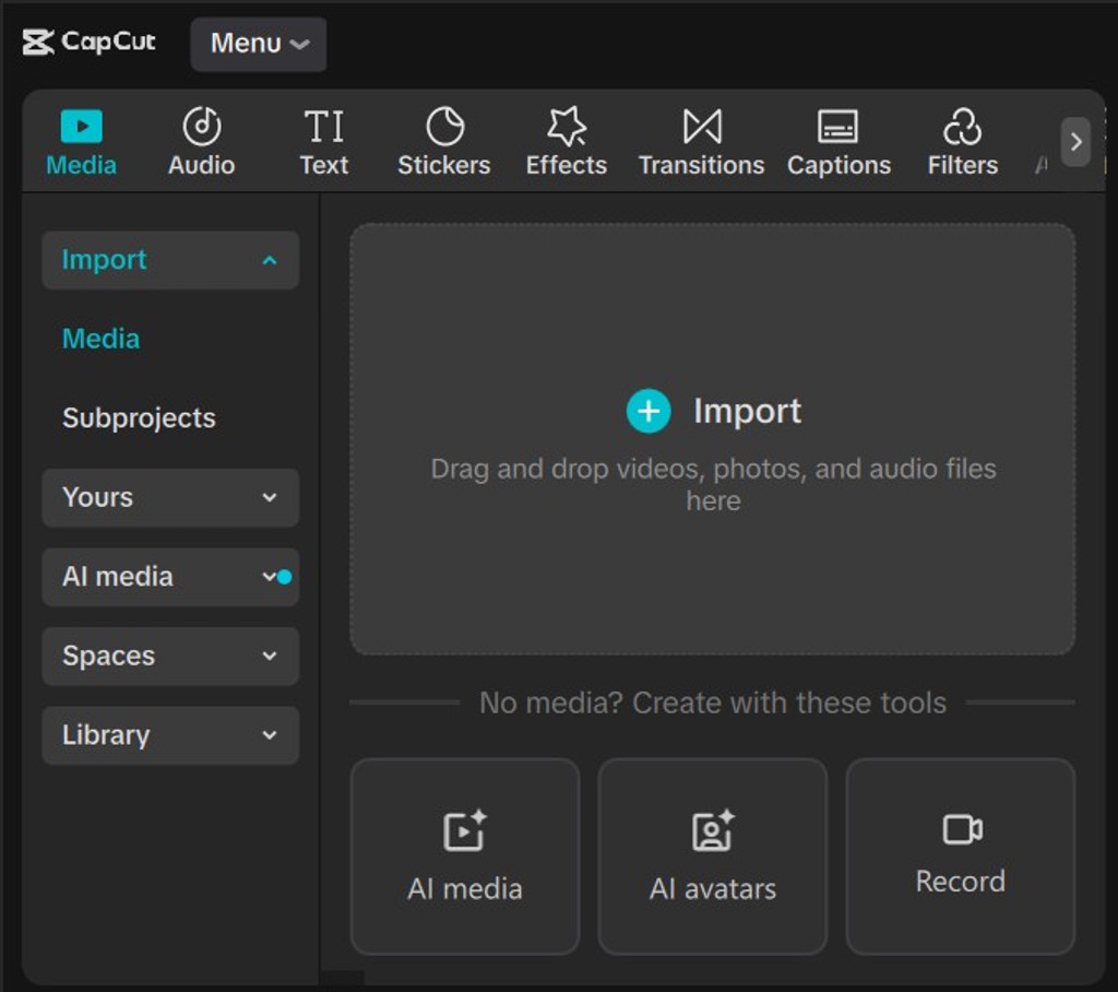 Import videos - by Capcut