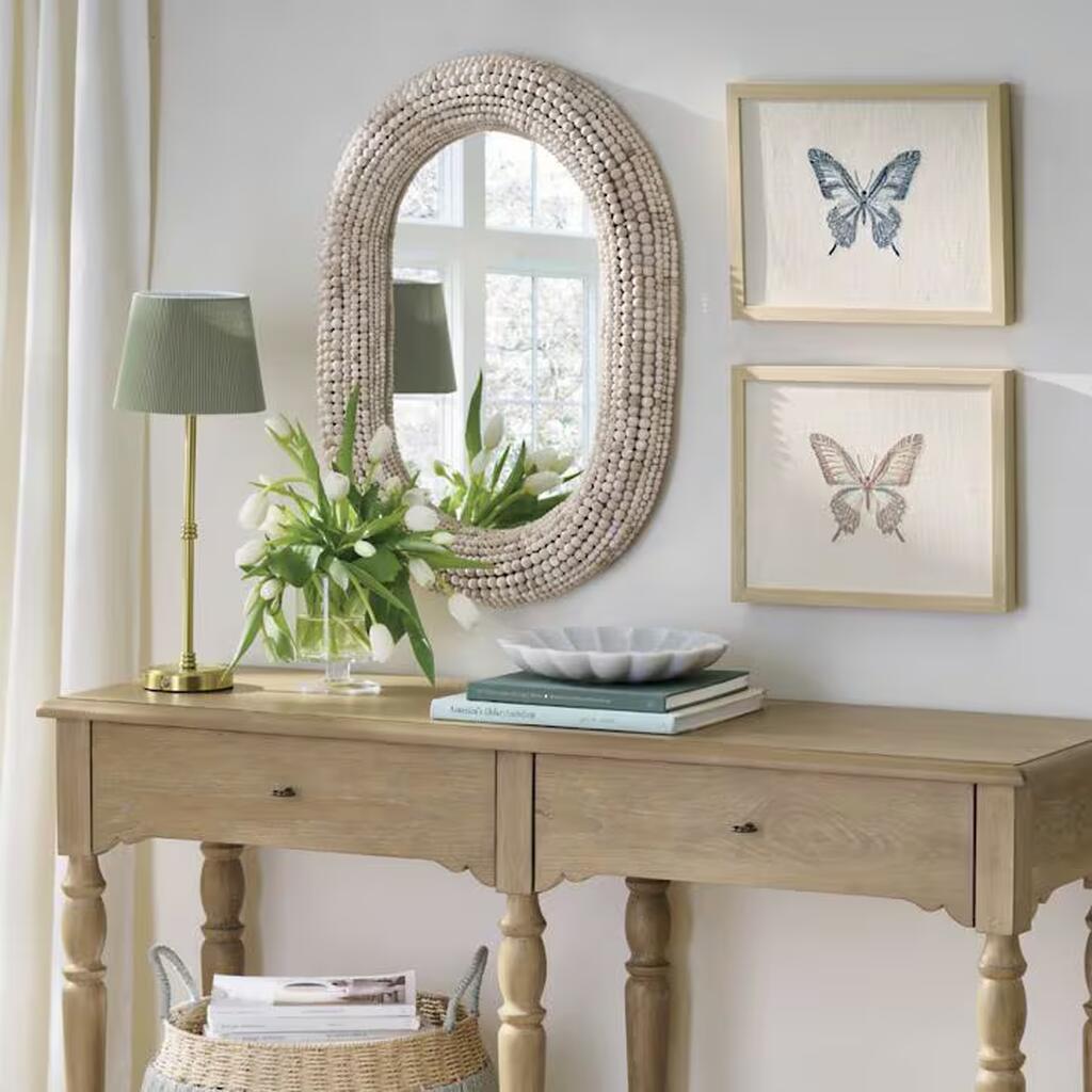 Oval Beaded Mirror - by Grandin Road