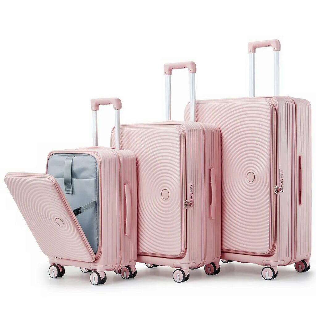 3-Piece Modern Expandable Hard-Shell Spinner Luggage Set - by Bed, Bath, and Beyond