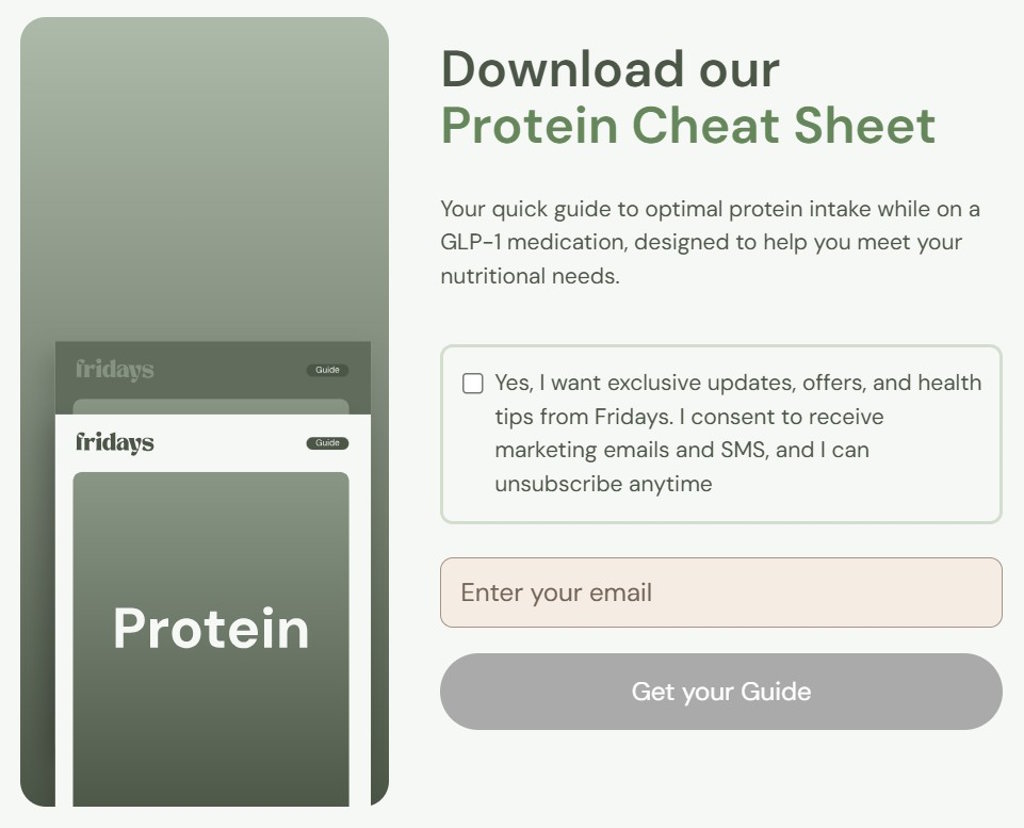 Protein Cheat Sheet - by JoinFridays